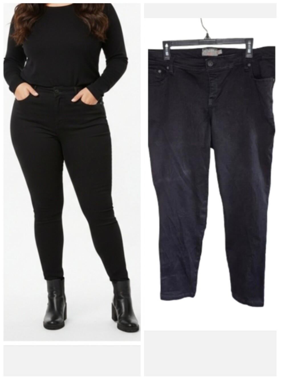 Torrid Plus Size Black Luxe Skinny Jeans Sateen Stretch Women's Plus Size 16